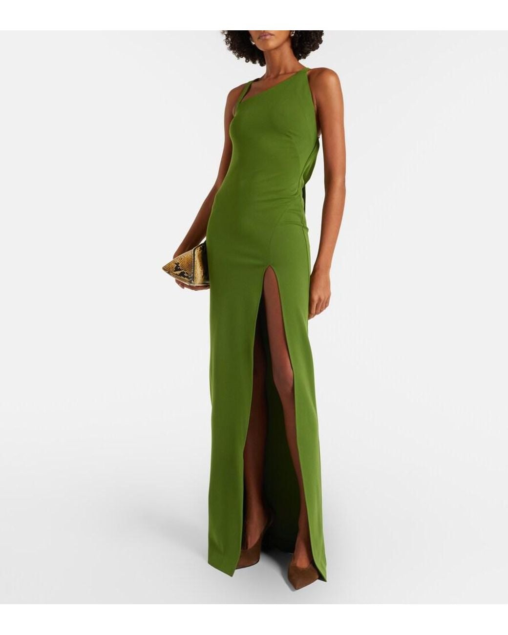 The Attico Brown Viper Suede Slingback Pumps
