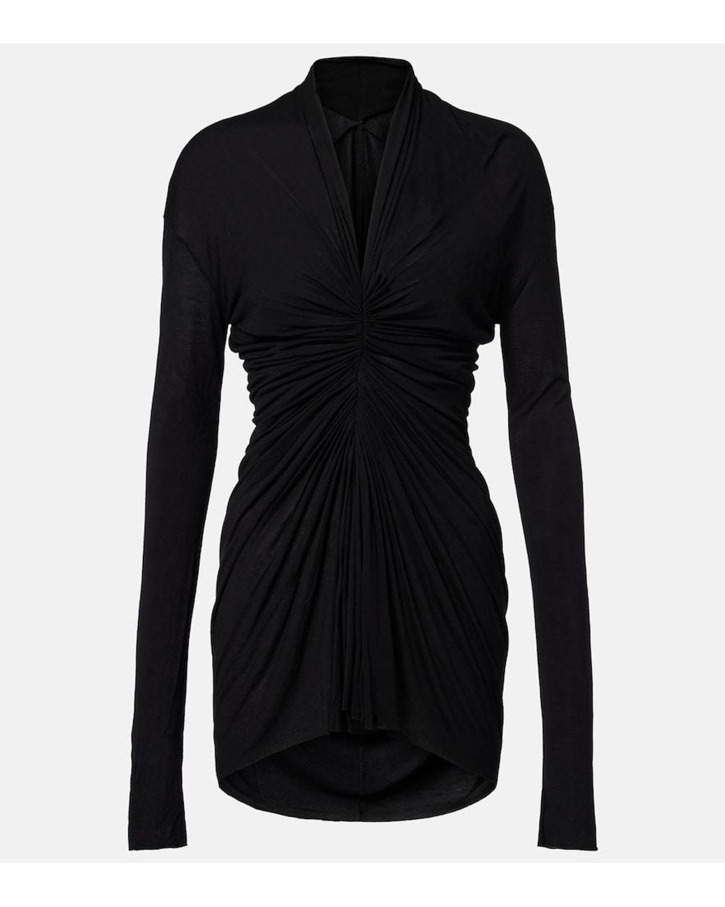 Rick Owens Black Gathered Minidress