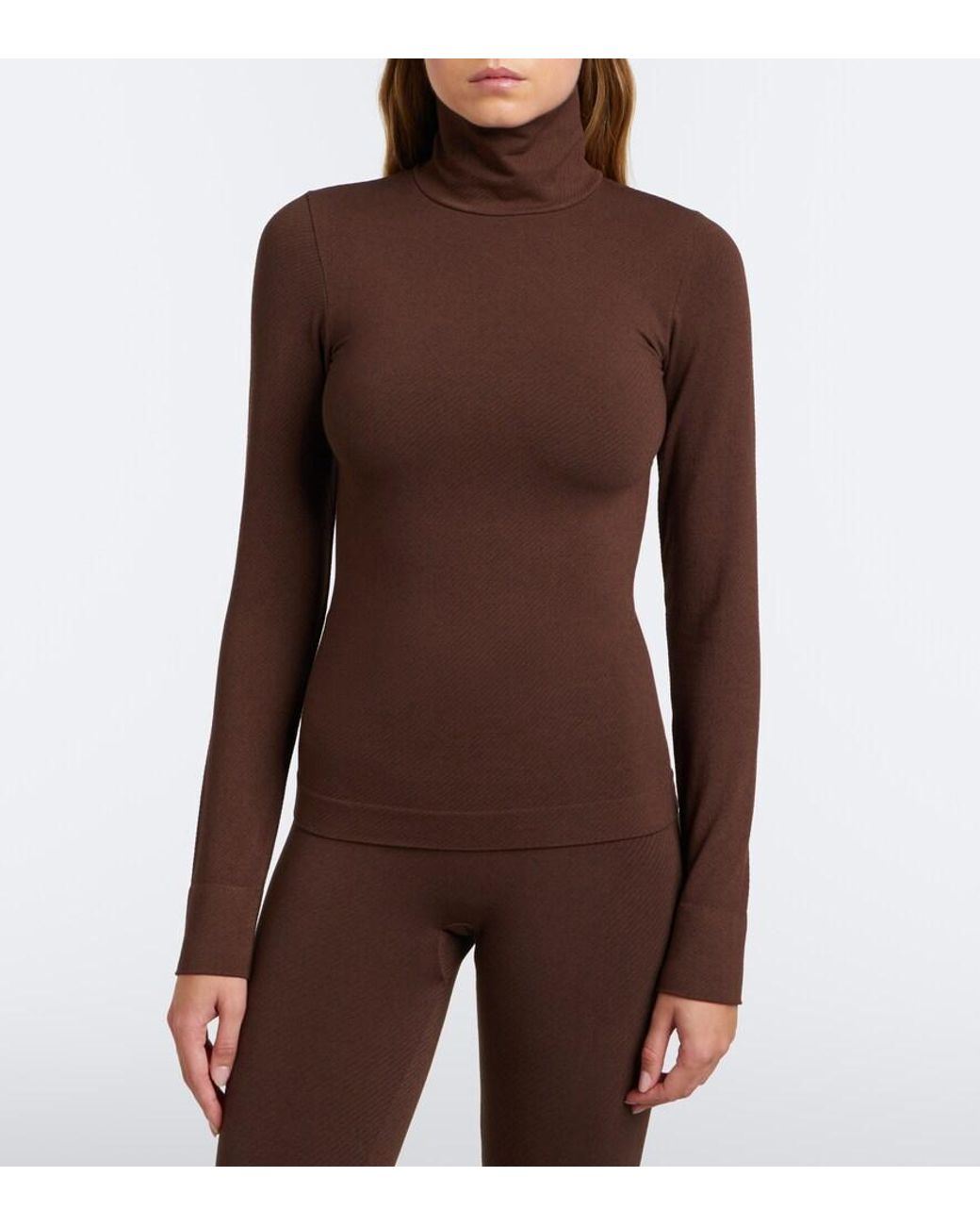 Perfect Moment Brown Turtleneck Ski Top