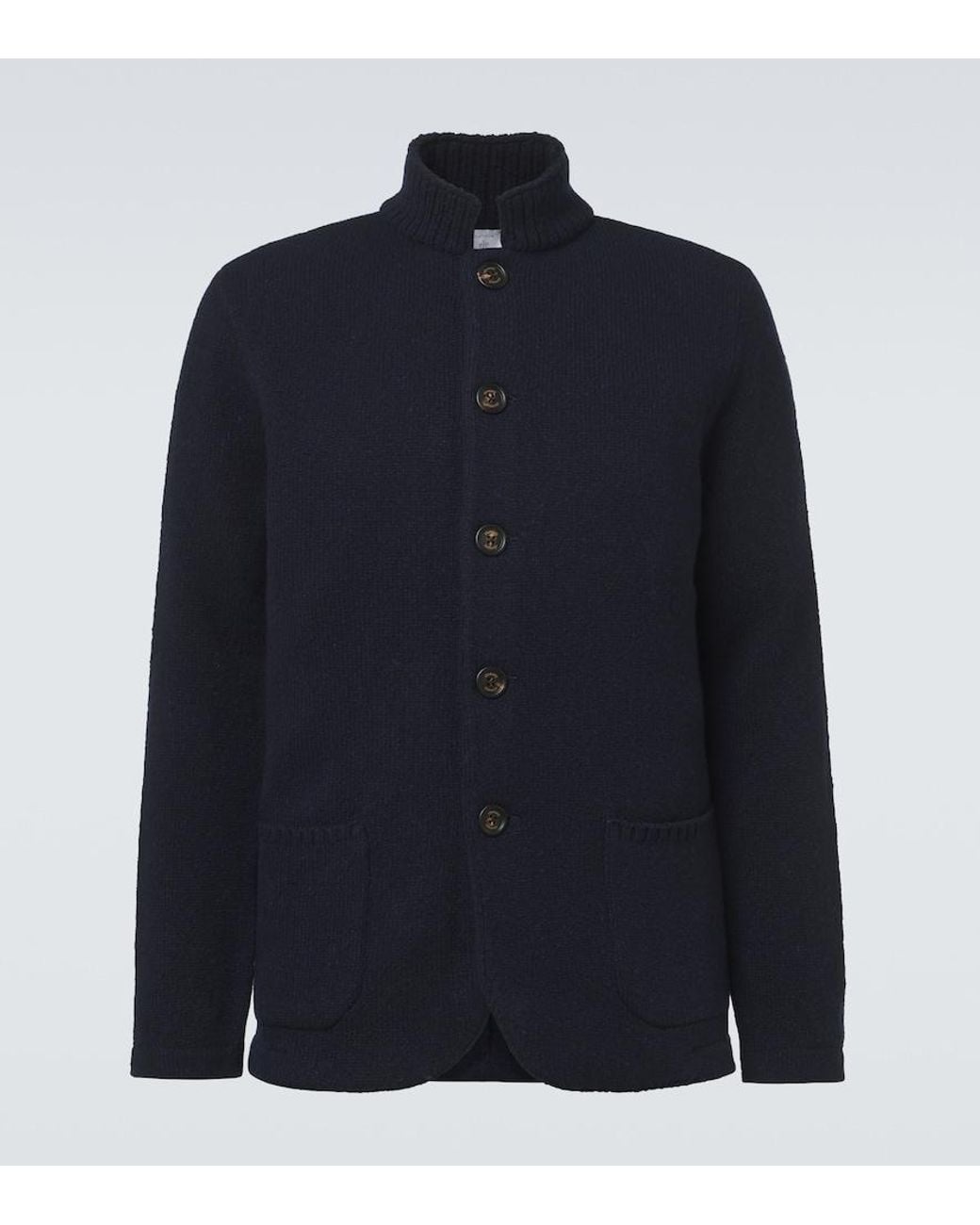 Eleventy Blue Wool And Cashmere-Blend Cardigan for men