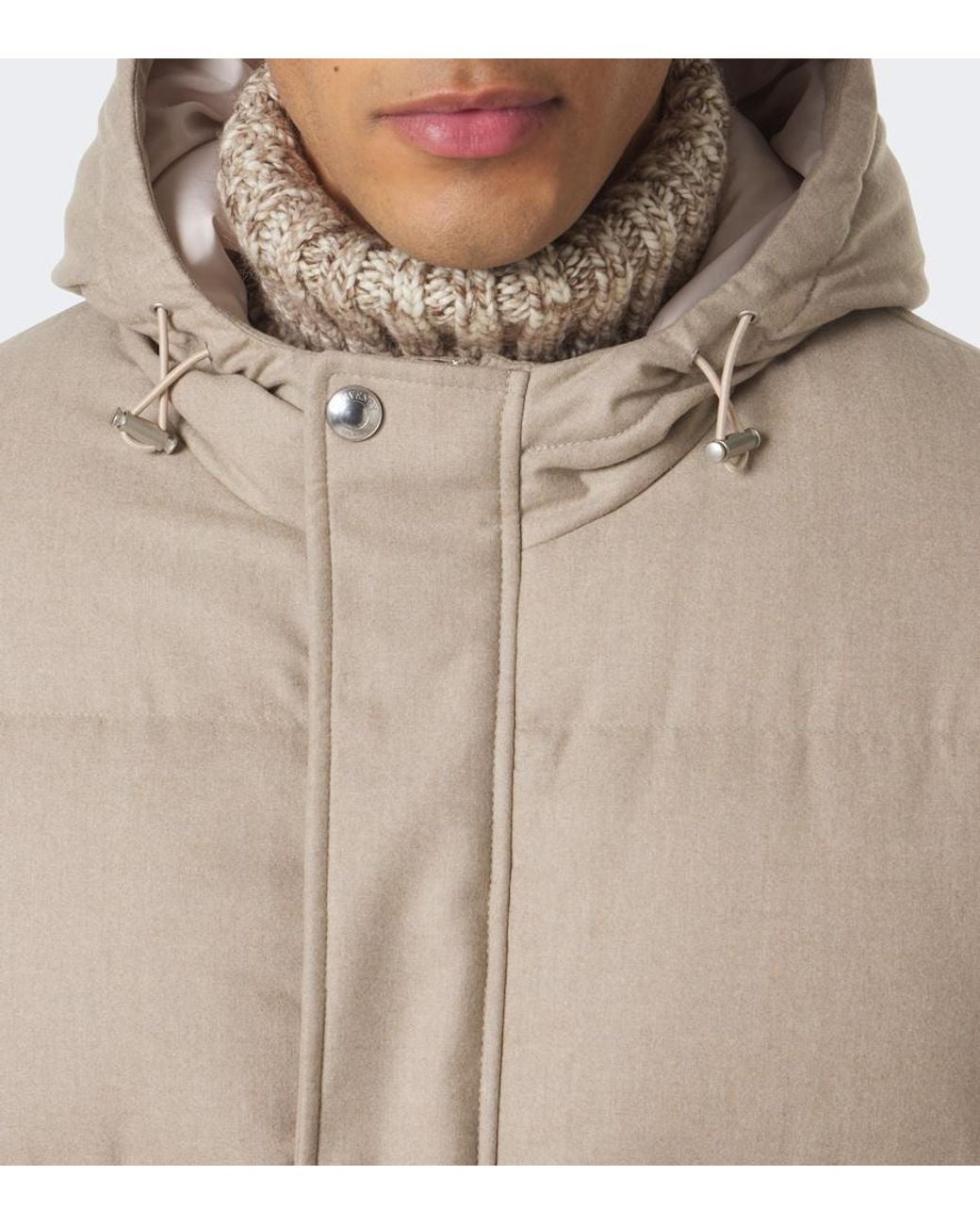 Eleventy Natural Wool, Silk, And Cashmere Puffer Jacket for men