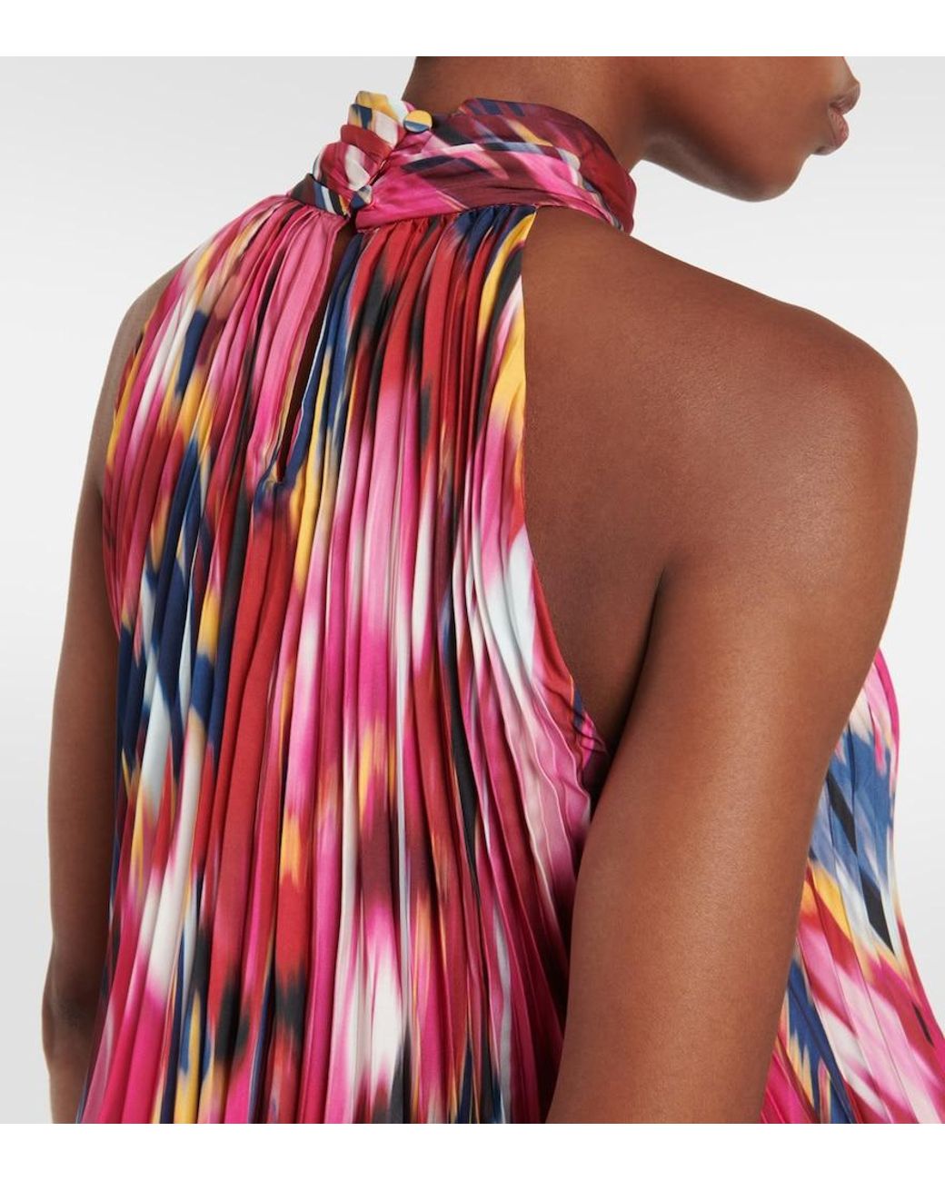 Jonathan Simkhai Red Yasenia Printed Plisse Top