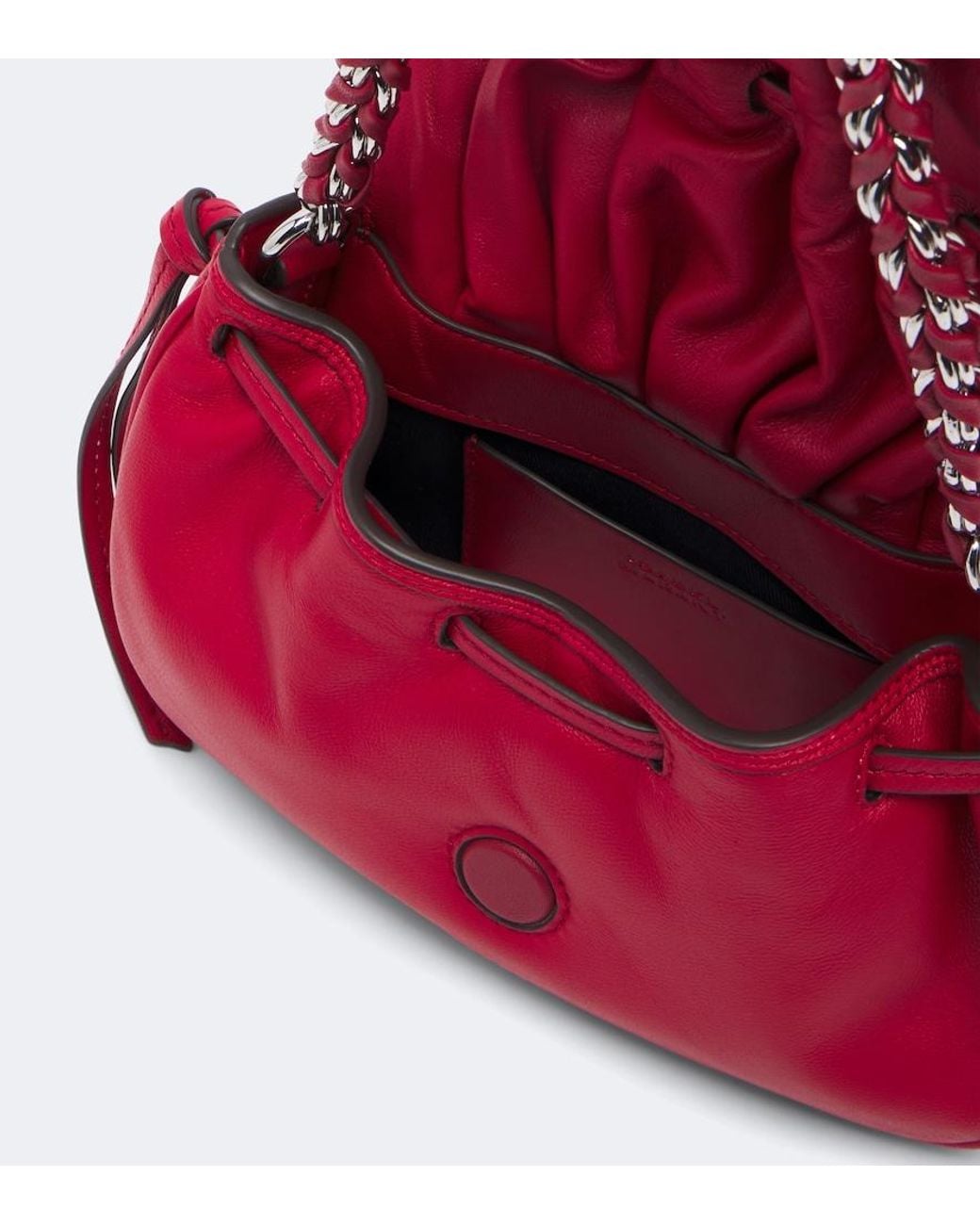 Isabel Marant Red Bolton Xs Leather Shoulder Bag