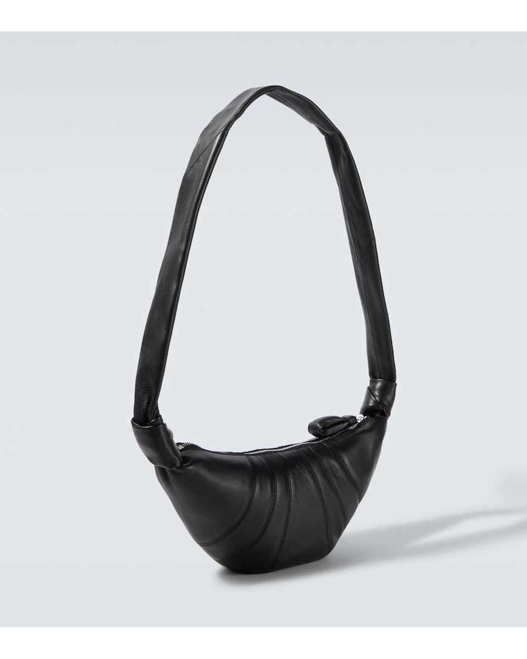 Lemaire Black Croissant Small Leather Shoulder Bag for men