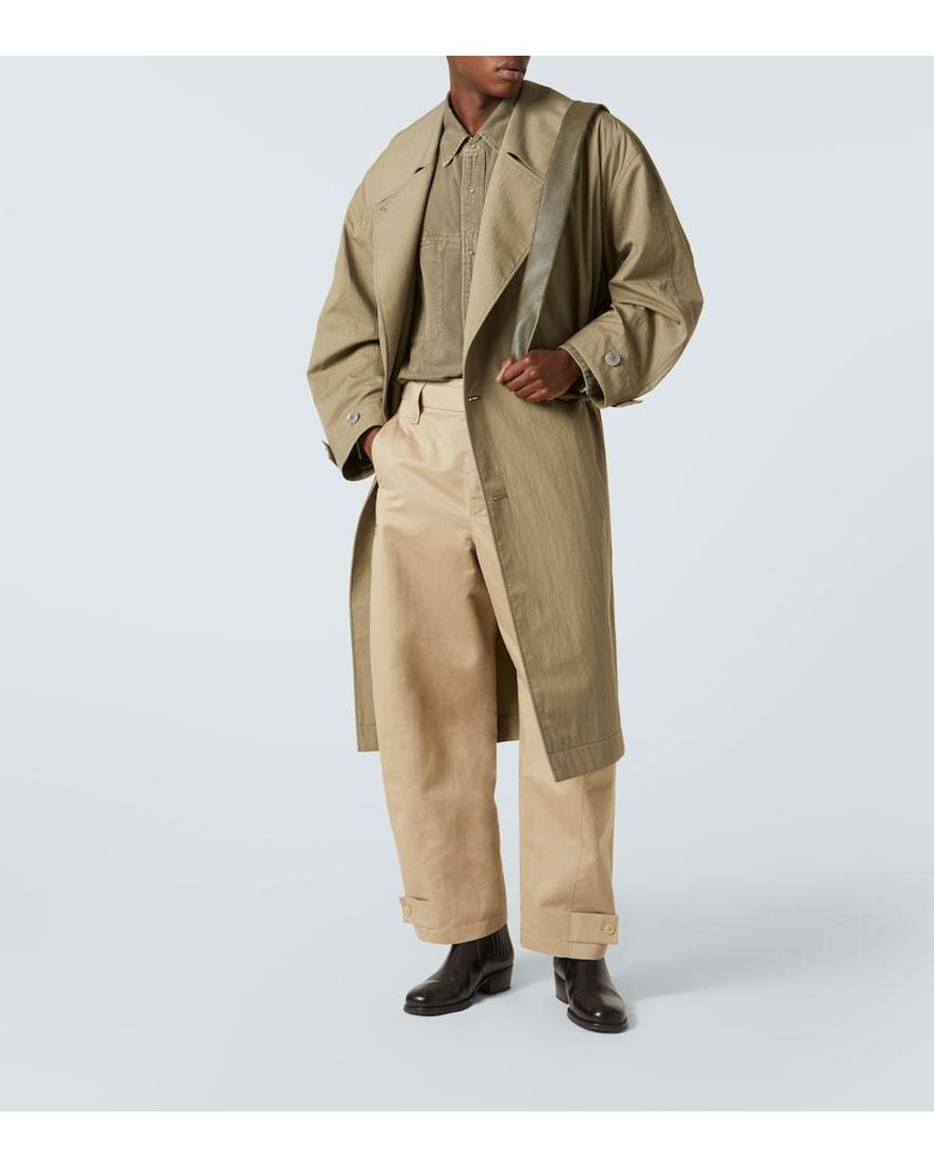 Lemaire Natural Twisted Cotton And Linen Twill Pants for men