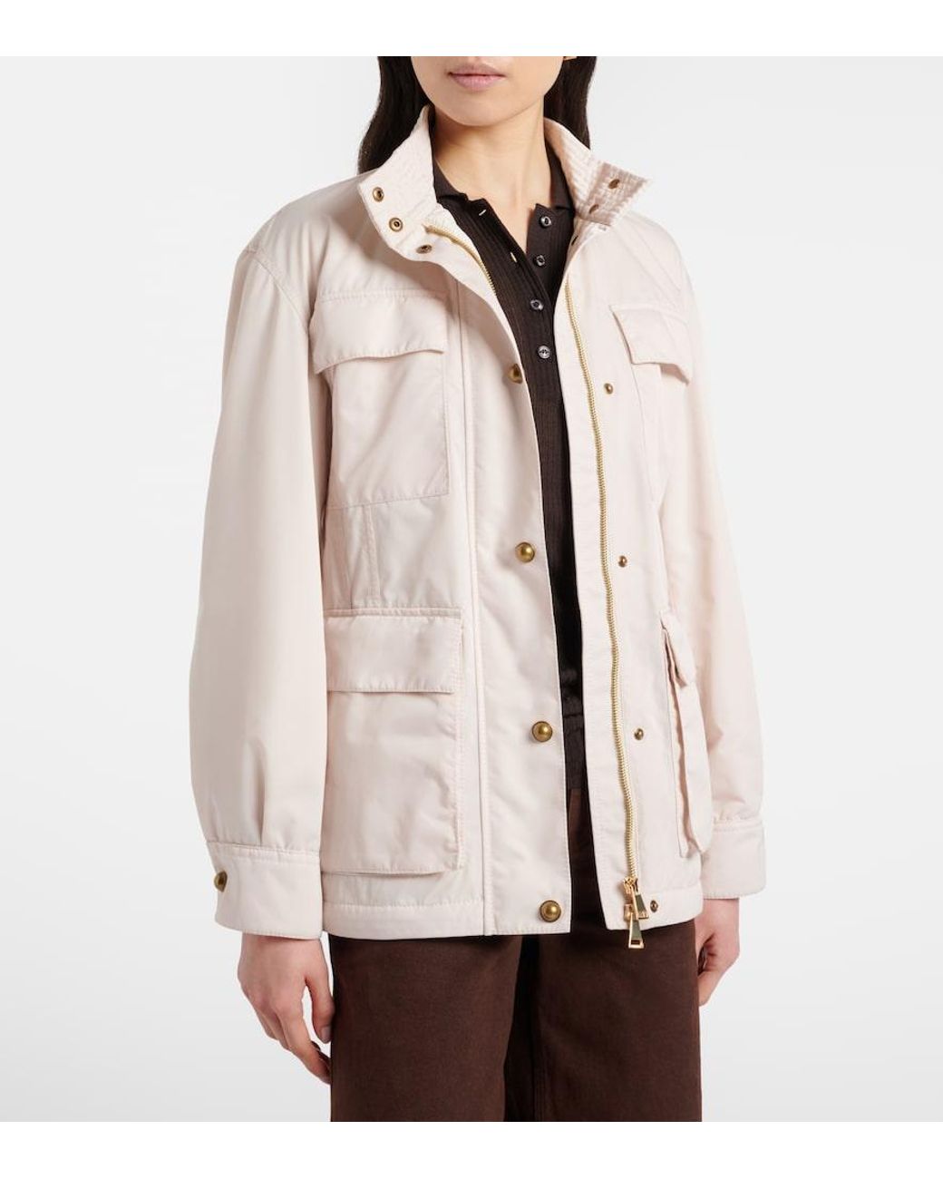 Moncler Natural Maitake Leather-Trimmed Jacket