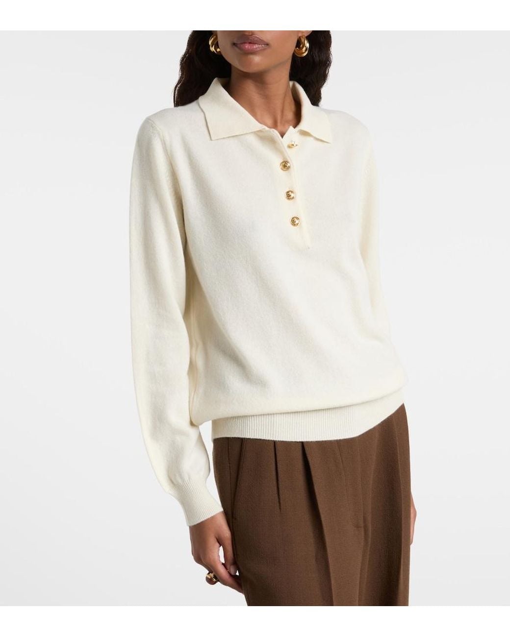 Blazé Milano White Highland Wool And Cashmere Polo Sweater