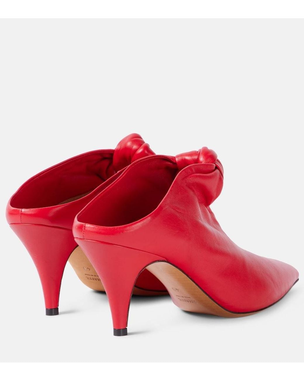 Khaite Red Rowan Leather Mules