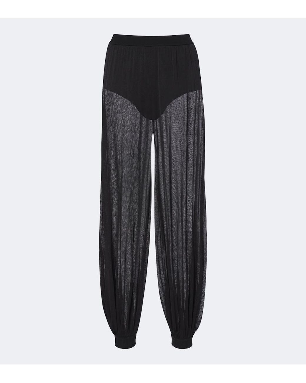 Jonathan Simkhai Black Flora Sheer Knit Balloon Pants