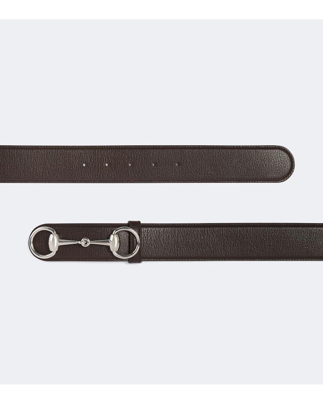 Gucci Brown Horsebit Leather Belt for men