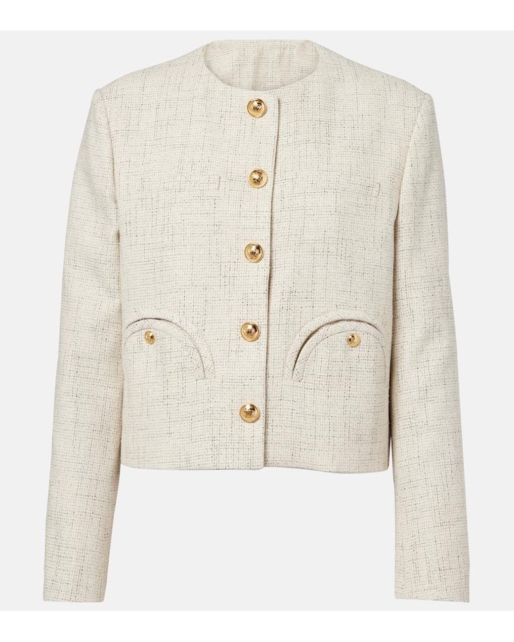 Blazé Milano White Crancy Shamo Tweed Jacket