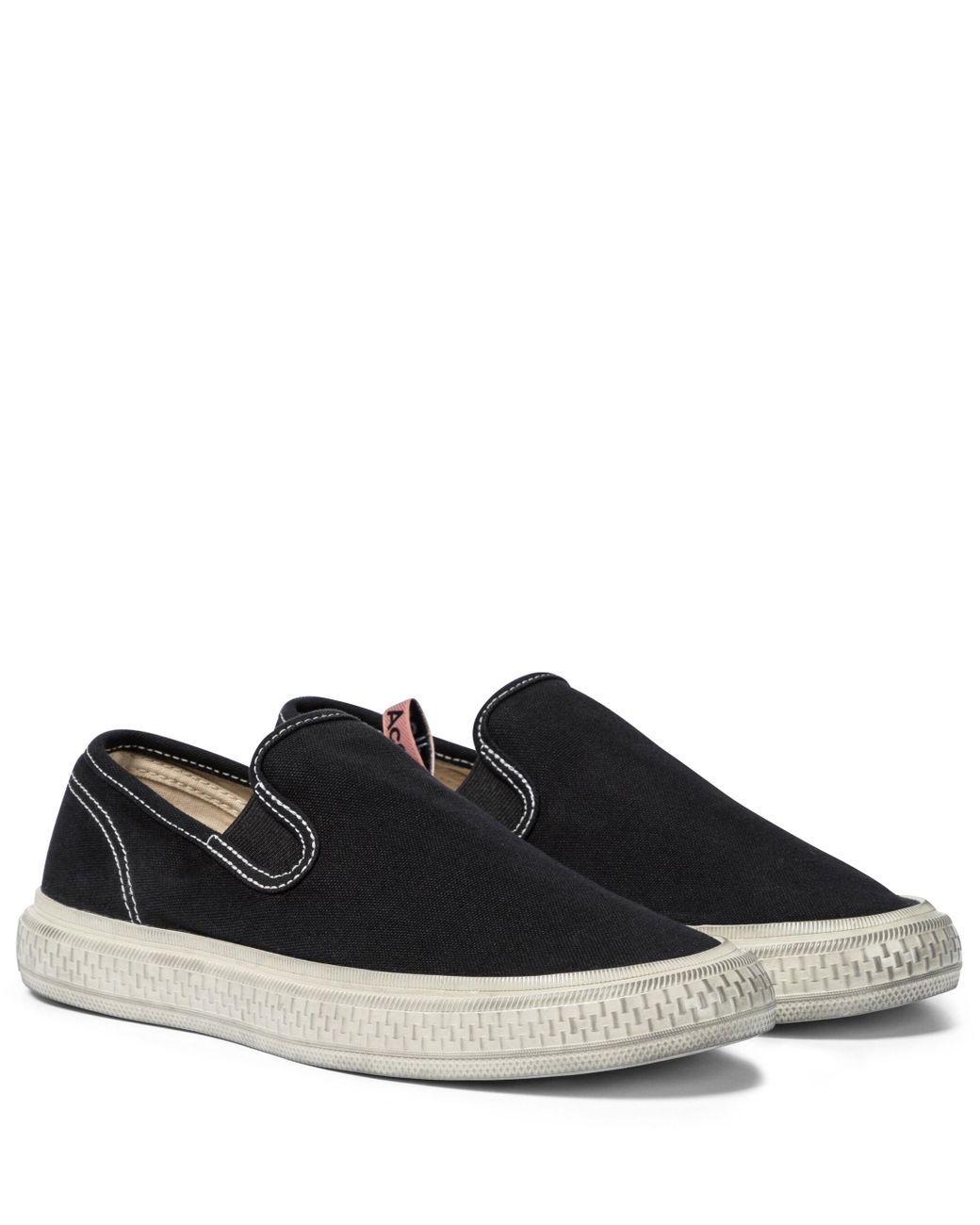 Acne Studios Canvas Slip-on Sneakers in Black - Lyst