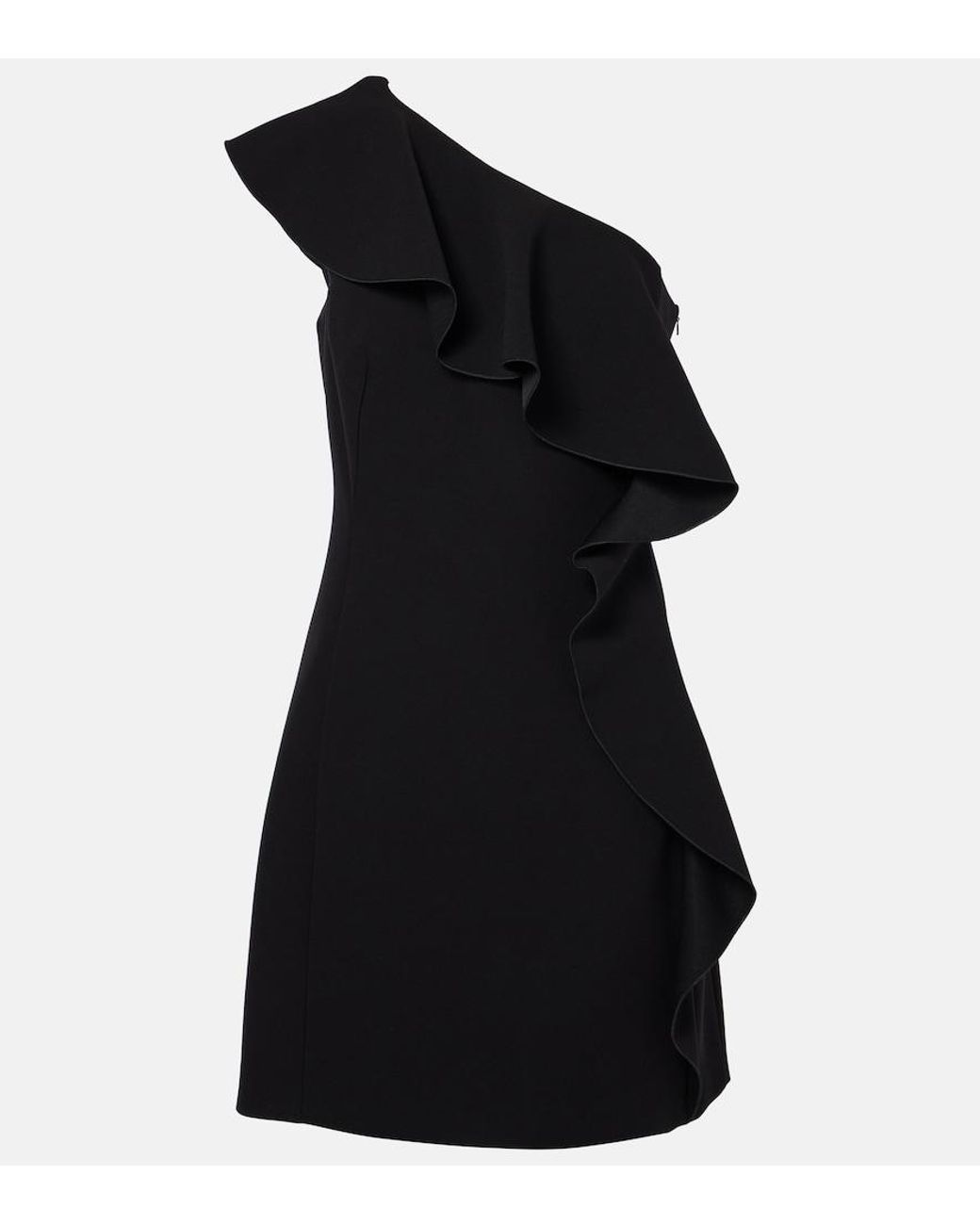 Max Mara Black Giacomo Ruffled Sable Minidress