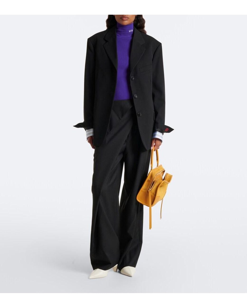 Loewe Black Double L Double-Breasted Wool Blazer