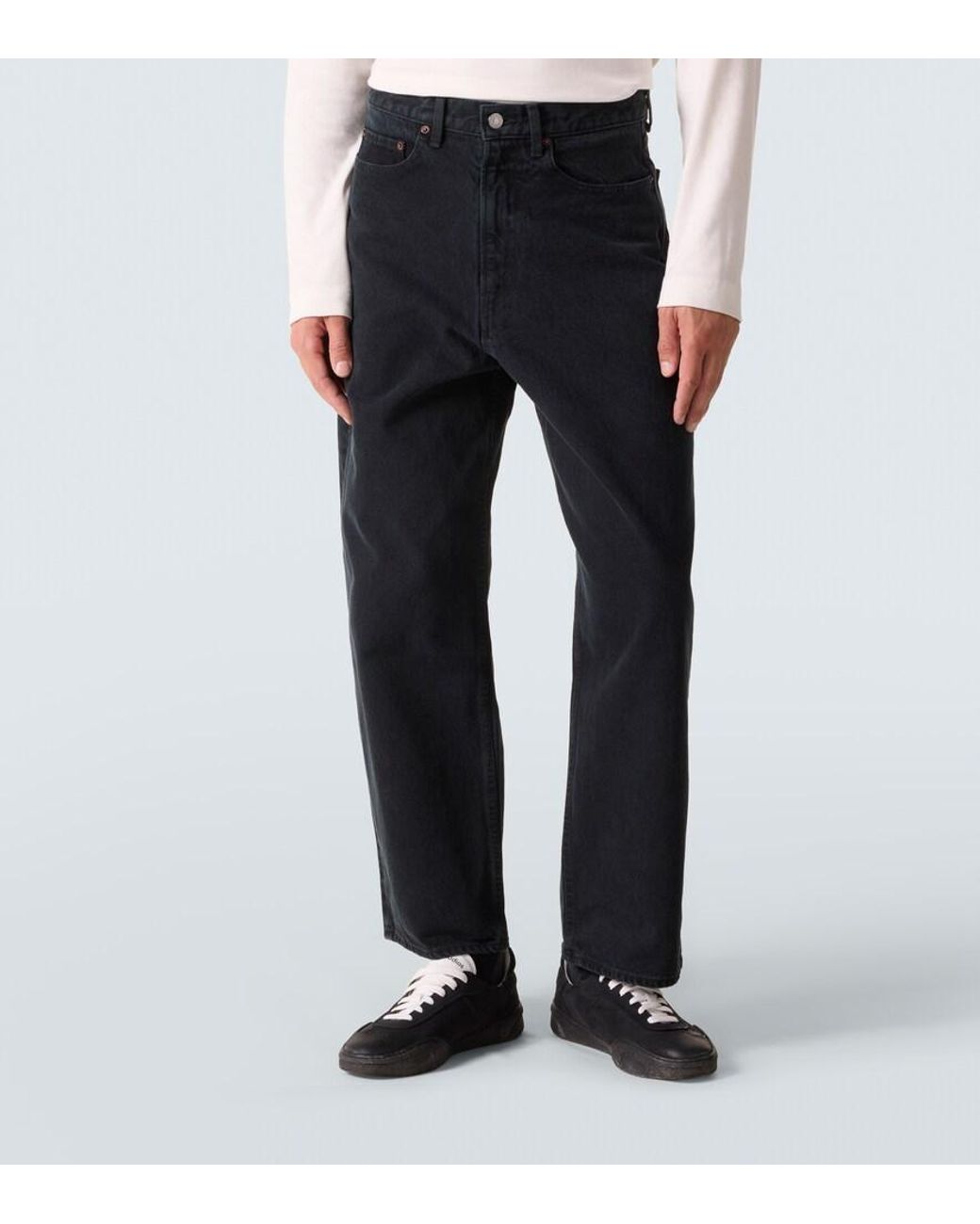 A.PRESSE Black High-Rise Wide-Leg Jeans for men