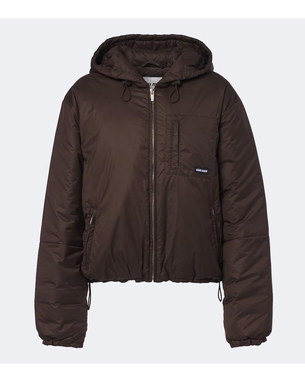 Miu Miu Brown Hooded Puffer Jacket