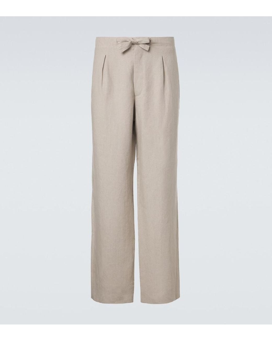 STÒFFA Natural Linen Straight Pants for men
