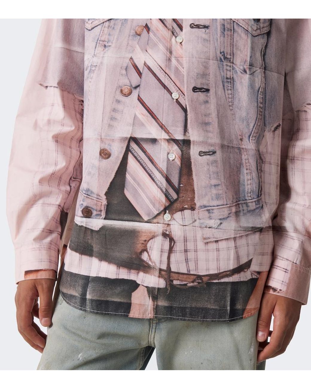 Camicia di Acne in Pink da Uomo