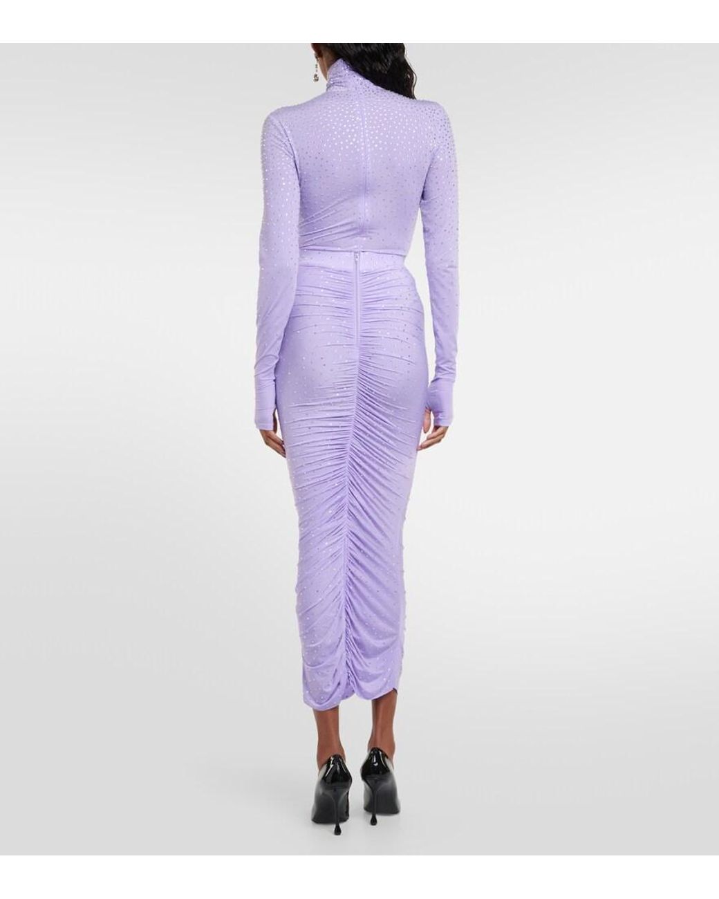 Alex Perry Purple Verzierter Midirock