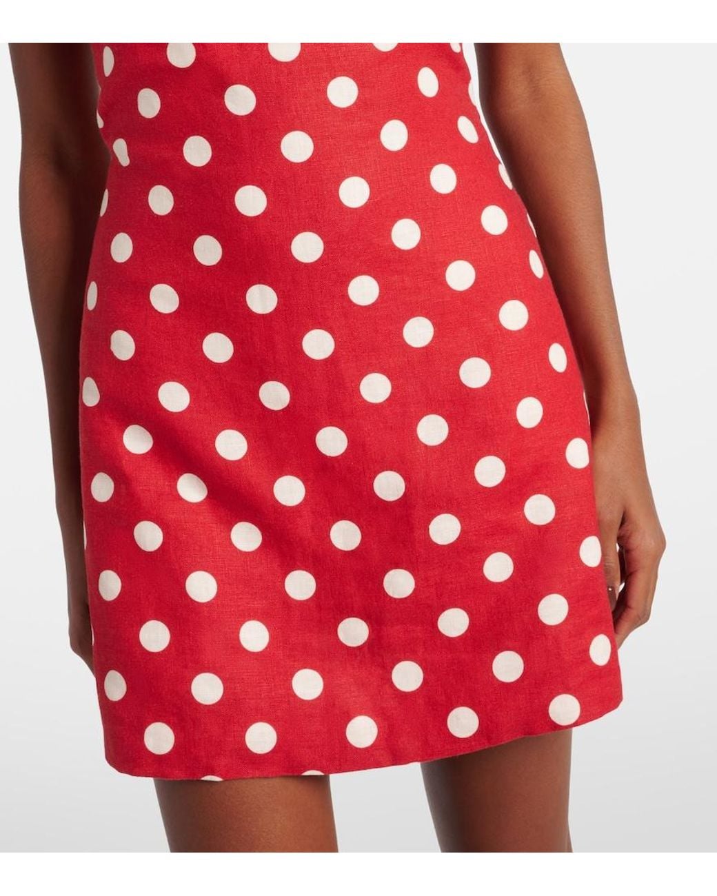 Posse Red Alice Polka-Dot Linen Minidress
