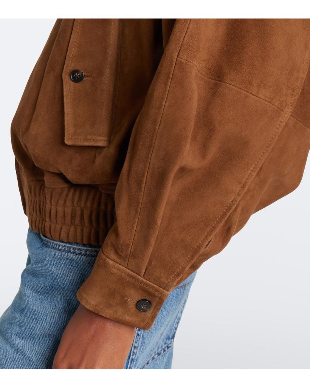 Agolde Brown Blair Suede Blouson Jacket