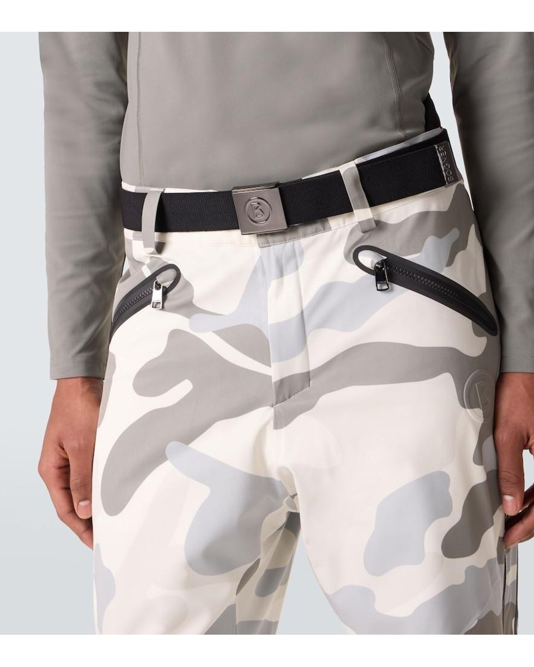 Bogner Gray Tim Belted Camouflage Ski Pants for men