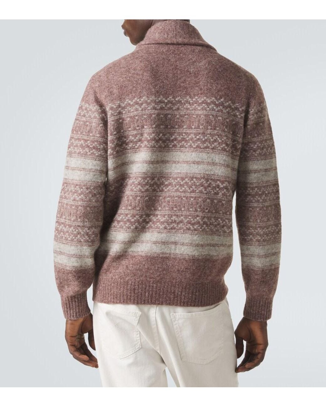Brunello Cucinelli Brown Alpaca, Cashmere, And Wool-Blend Cardigan for men