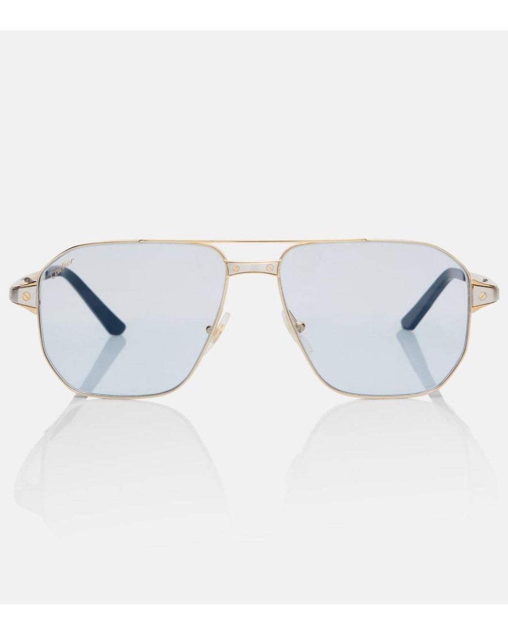 Cartier Blue Santos De Cartier Aviator Sunglasses
