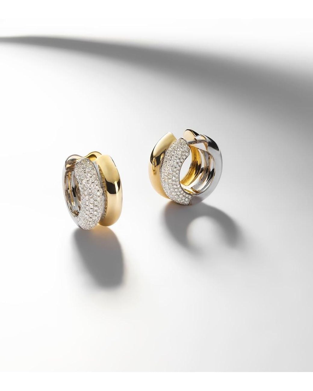Yvonne Léon White 9Kt And Hoop Earrings With Diamonds