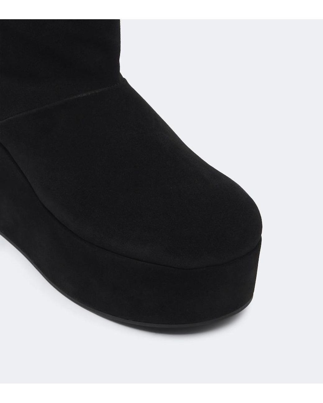 Coperni Black Shearling-Lined Suede Wedge Boots