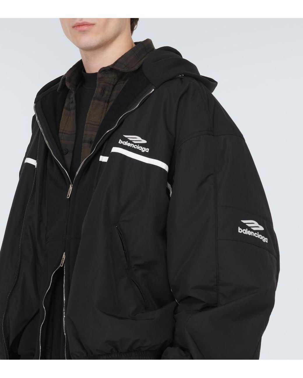 Balenciaga Black 3B Sports Icon Layered Track Jacket for men