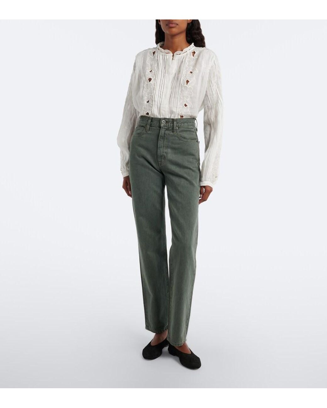 SLVRLAKE Denim Green London Straight Jeans