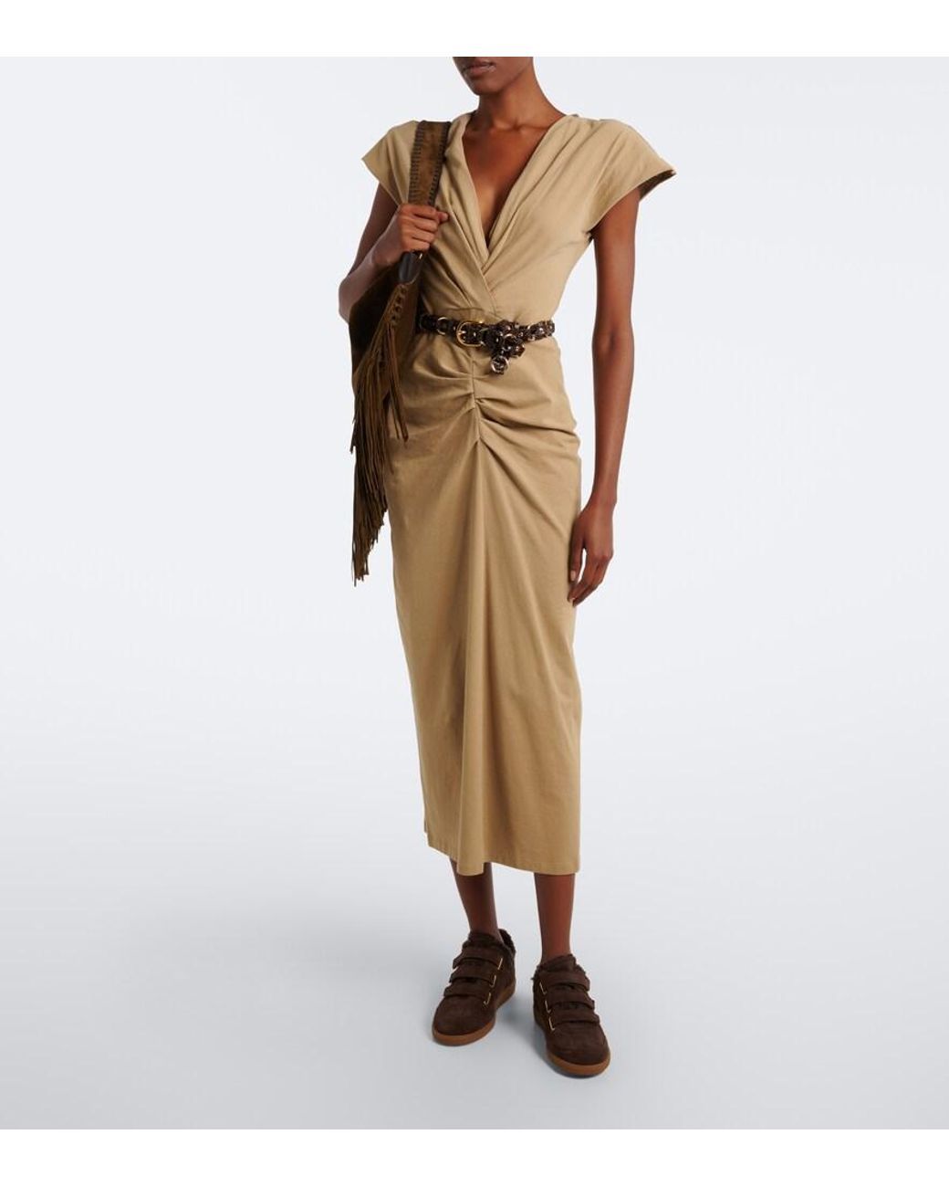Isabel Marant Brown Beth Shearling-Lined Suede Sneakers