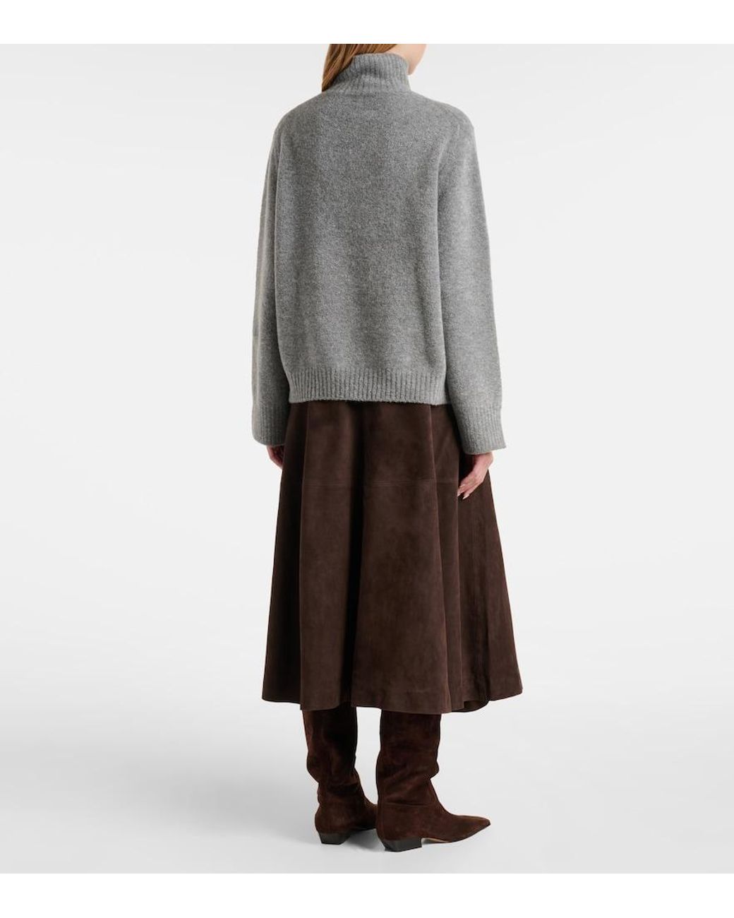 Jardin Des Orangers Gray Wool And Cashmere-Blend Turtleneck Sweater