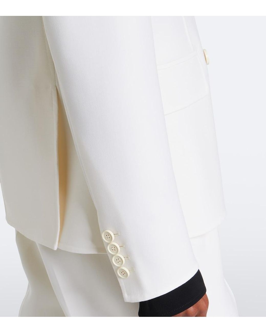 Fendi White Double-Breasted Virgin Wool Blazer