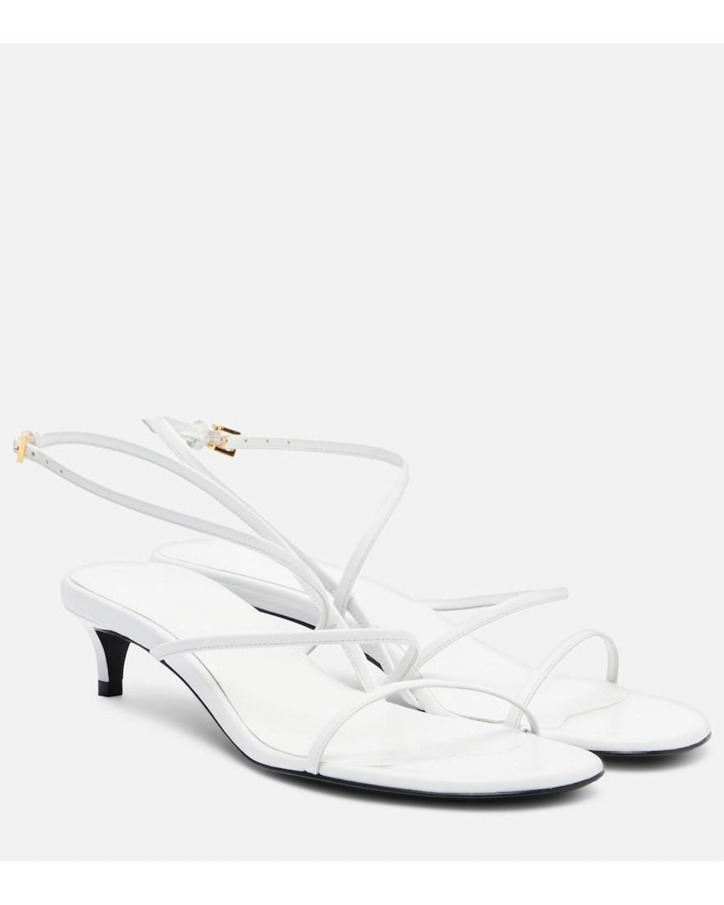 Khaite White Loop 35 Leather Sandals
