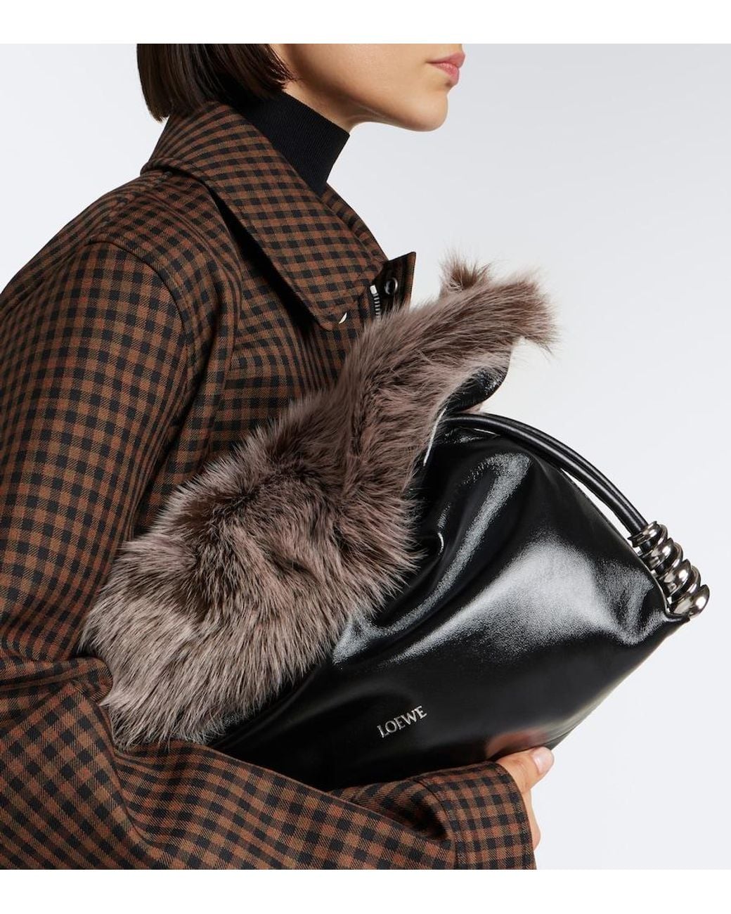 Loewe Black Flamenco Medium Leather Clutch