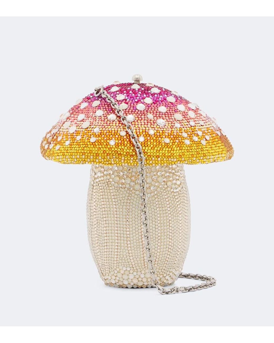 Judith Leiber Pink Mushroom Toadstool Embellished Clutch