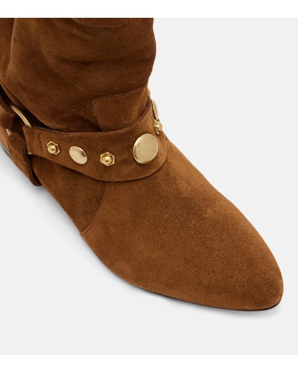 Isabel Marant Brown Stania Studded Suede Ankle Boots