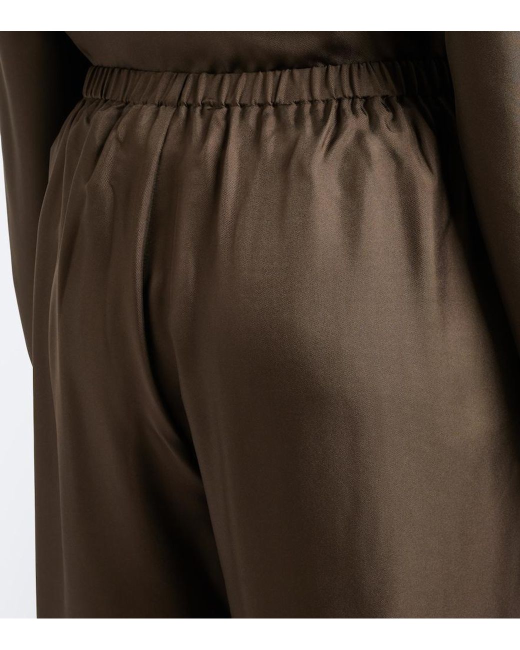 Rohe Brown Silk Wide-Leg Pants
