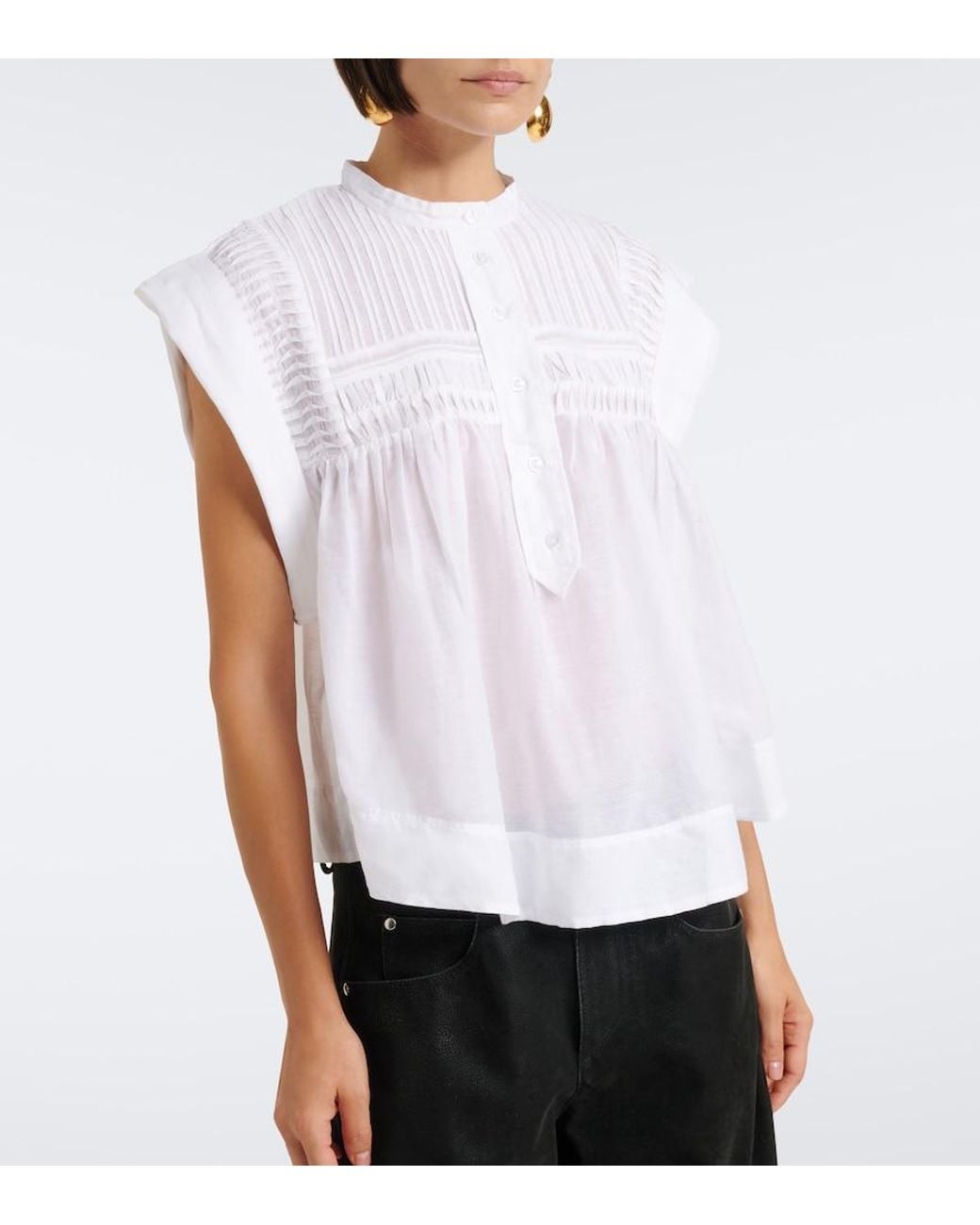 Isabel Marant White Leaza Top