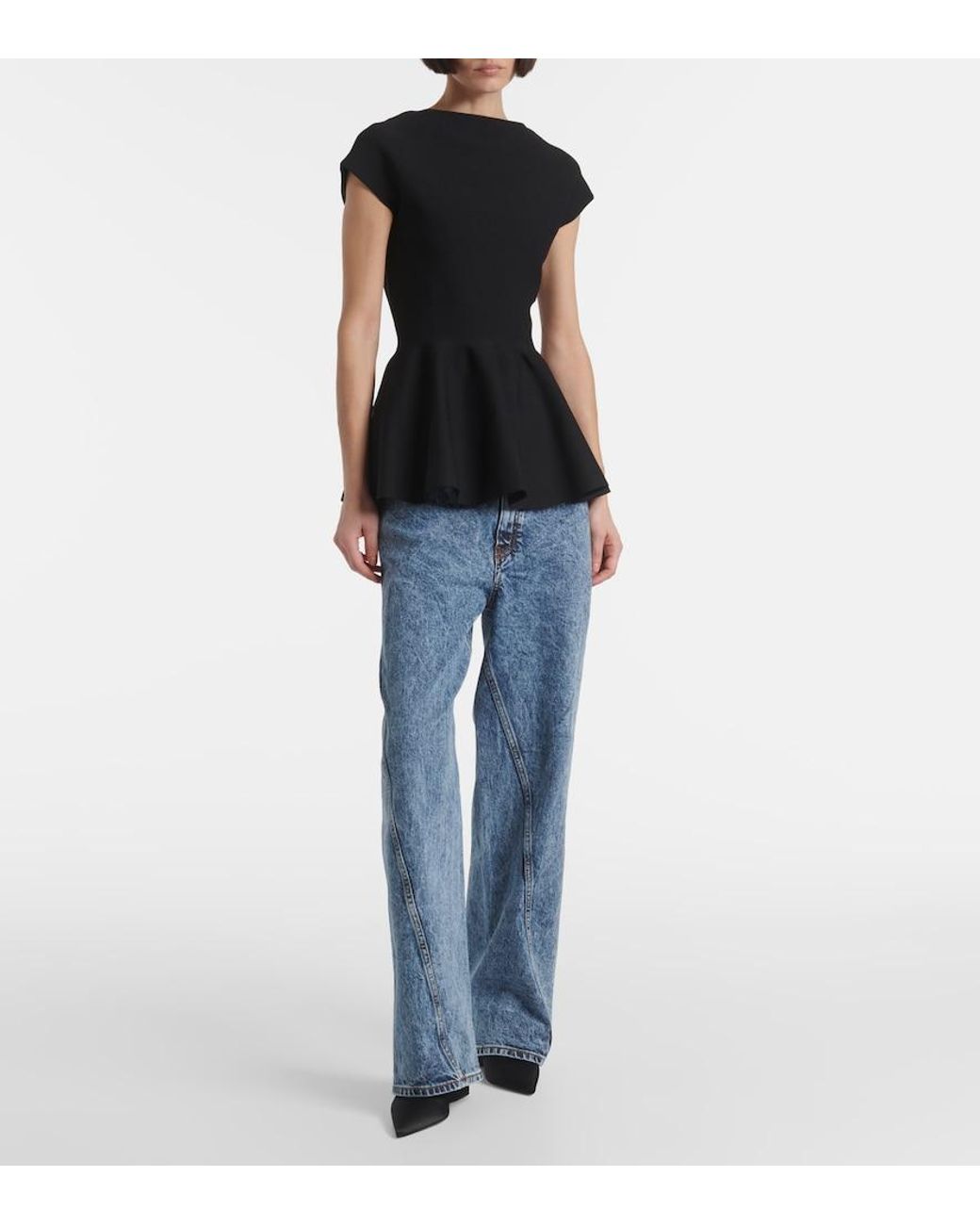 Alaïa Black Peplum Top