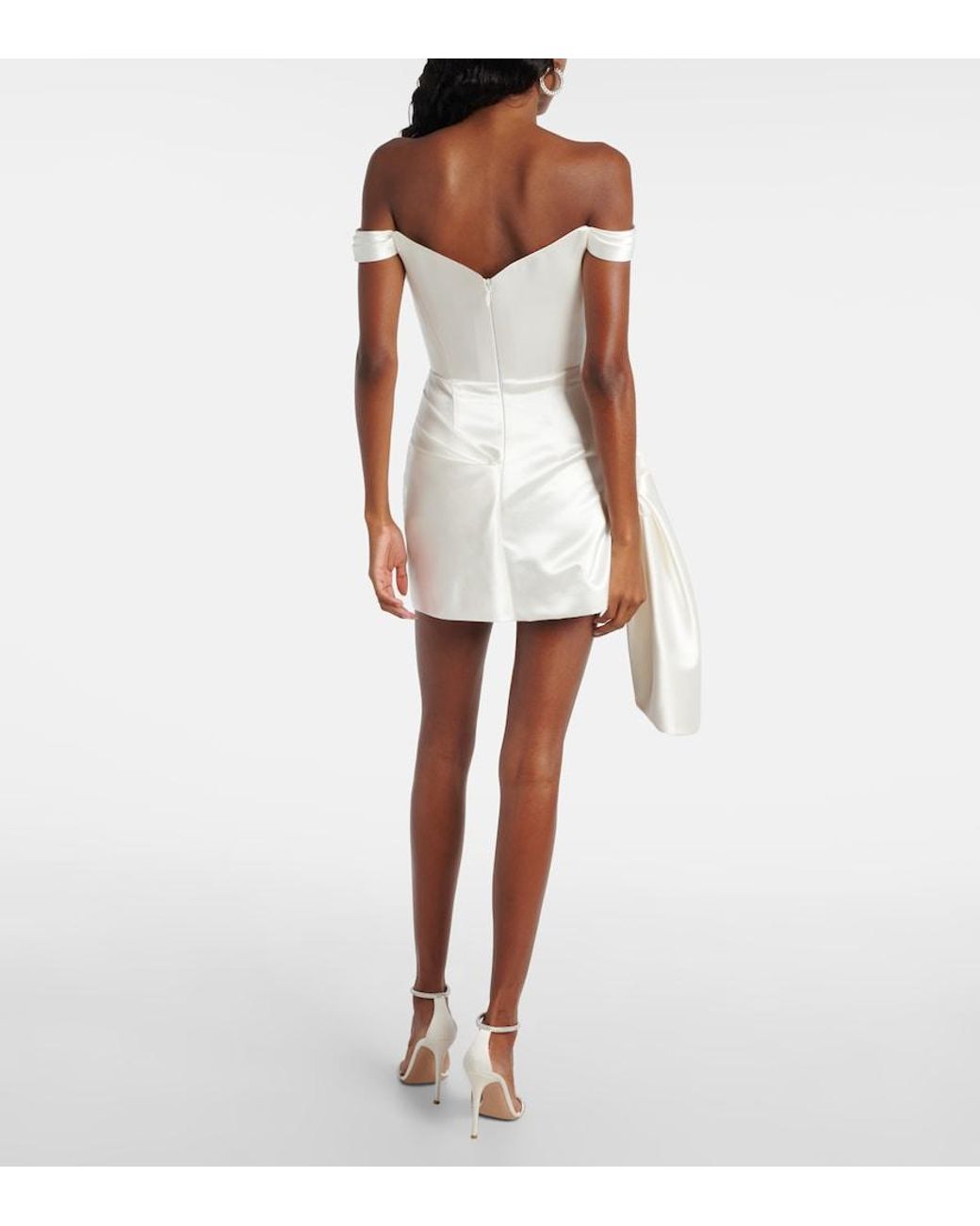 Alex Perry White Bridal Minikleid Aus Baumwolle Und Seide