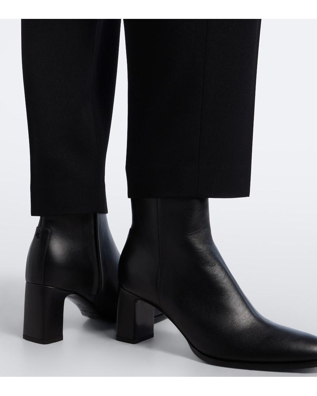 Jimmy Choo Black Caly Leather Ankle Boots