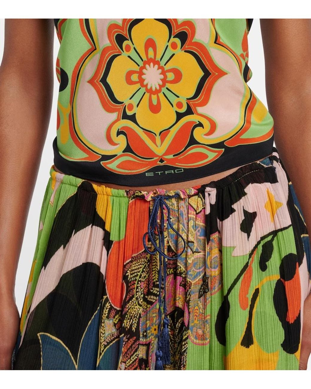 Etro Black Floral Paisley Silk Blouse