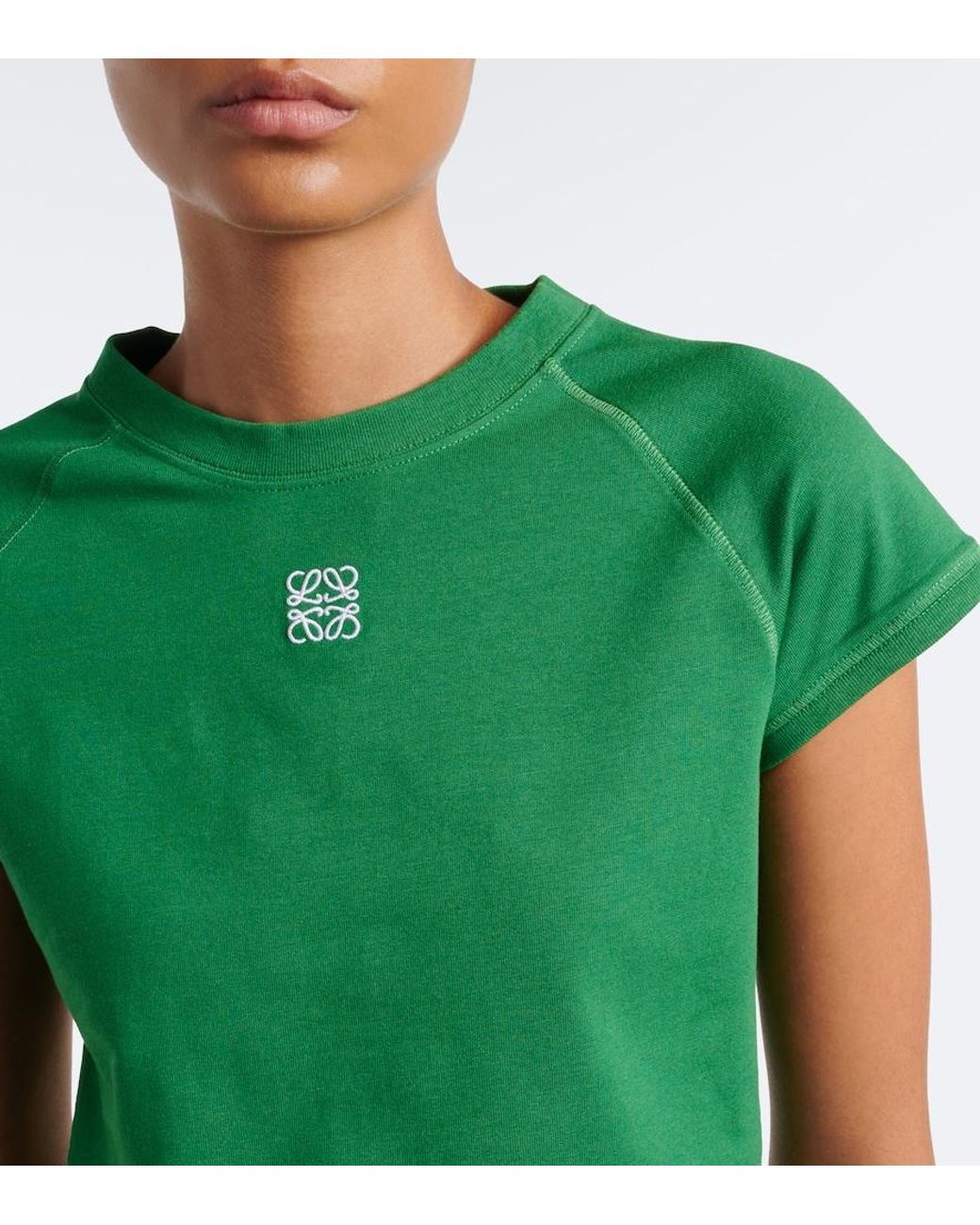 Loewe Green Anagram Cotton-Blend T-Shirt