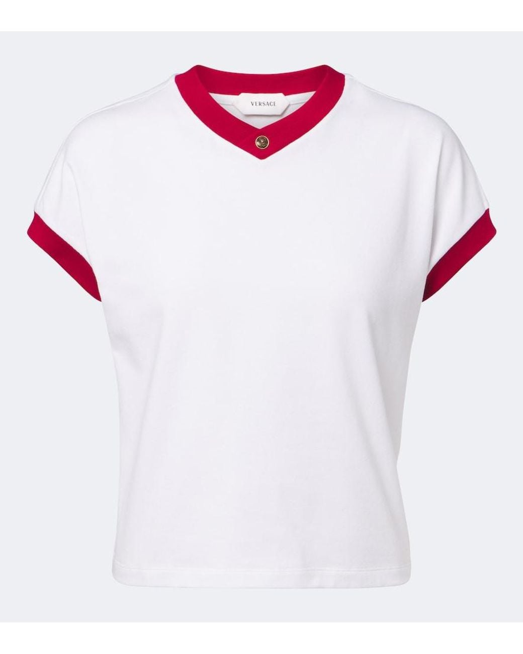 Versace White Medusa Cotton-Blend Jersey T-Shirt