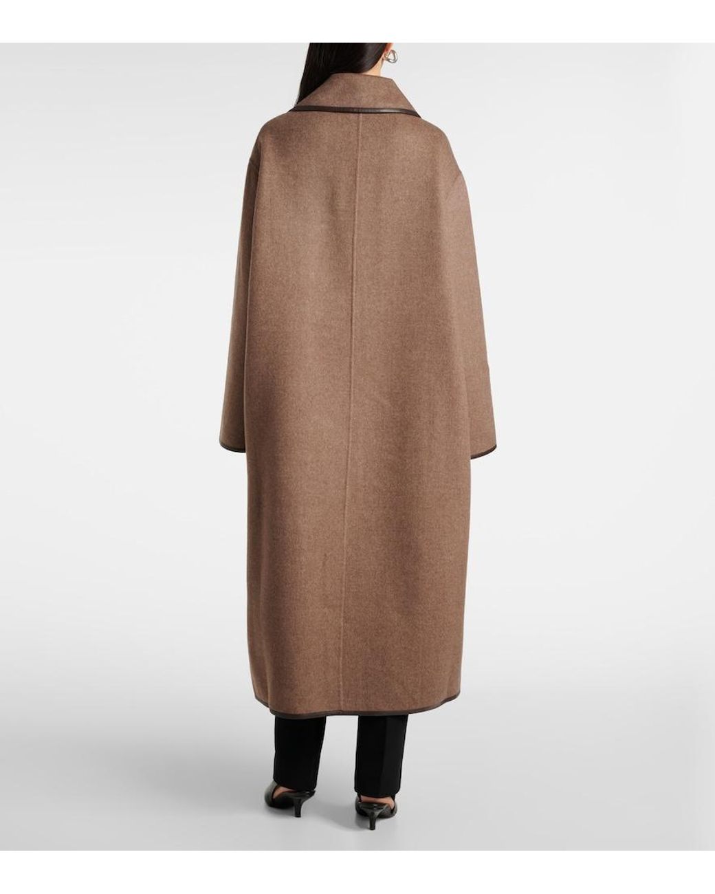 Totême Brown Wool Double Clasp Coat