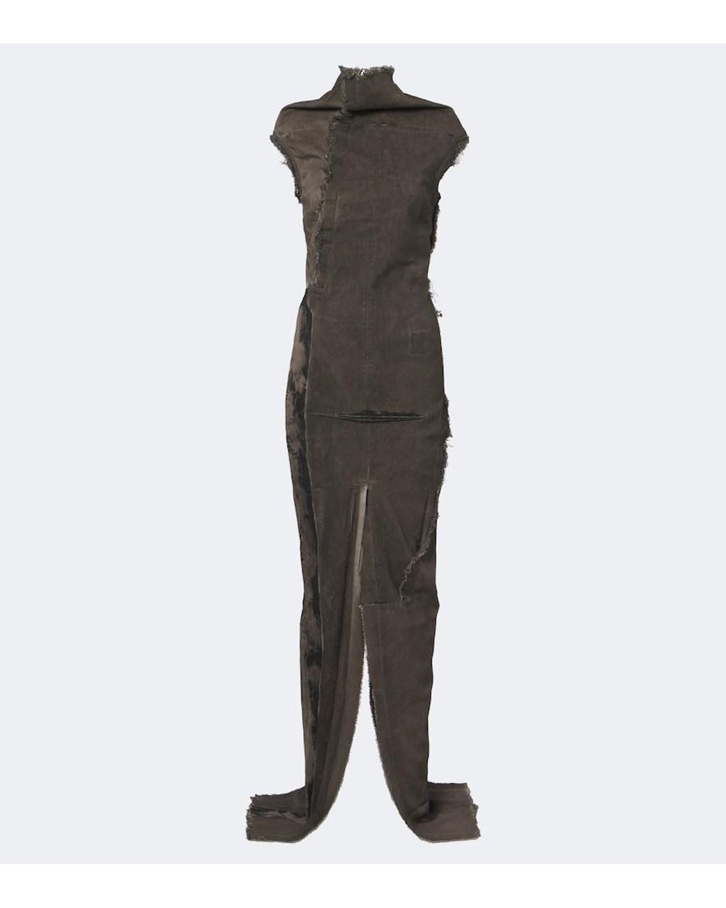 Rick Owens Gray Drkshdw Sl Etna Denim Maxi Dress