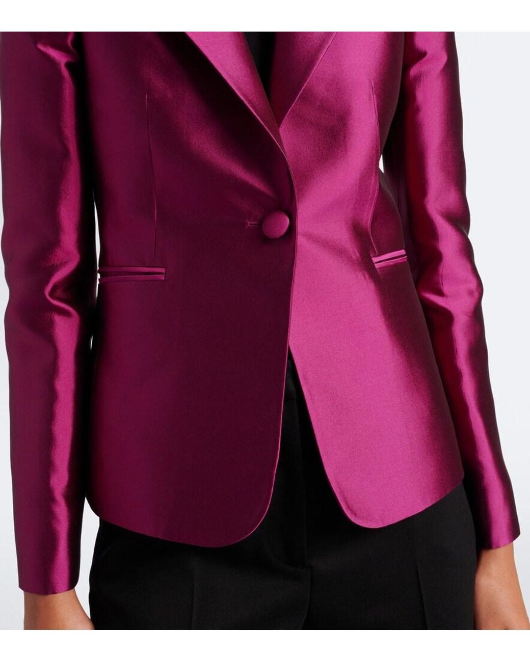 Gucci Purple Silk Satin Blazer